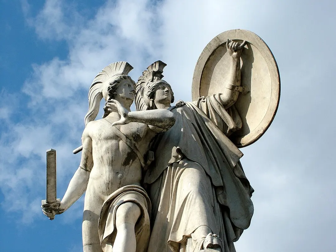 Der junge Held wird von Athena beschützt