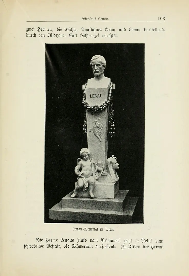 Lenau monument, Schillerplatz, Vienna